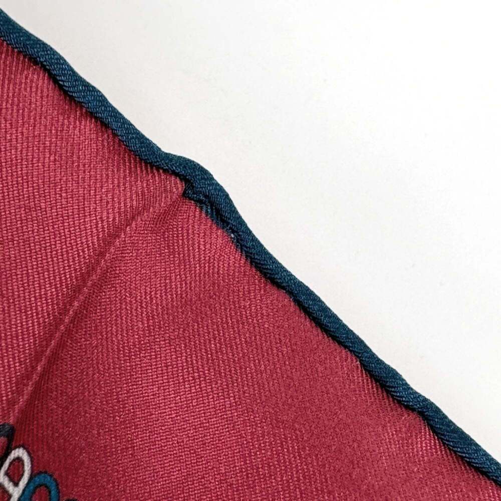 HERMES Authentic Red Silk Scarf - Picture 3 of 4